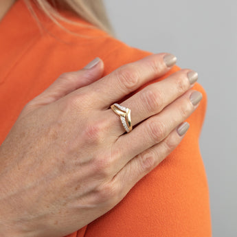 Flawless 1/4 Carat Diamond Chevron Dress Ring in 9ct Yellow Gold