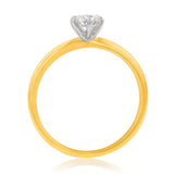 Flawless Cut 1/2 Carat Solitaire Hearts and Arrows 6 Claw in 18ct Yellow & White Gold