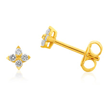 Load image into Gallery viewer, Flawless Cut 1/8 Carat Diamond Stud Earrings in 9ct Yellow Gold