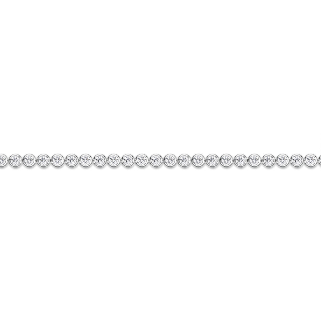 Memoire 18ct White Gold 1 Carat Diamond Bezal Tennis Bracelet