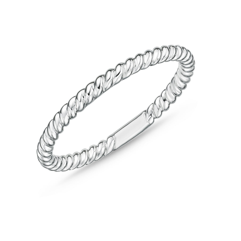 Memoire 18ct White Gold Twisted Stack Ring