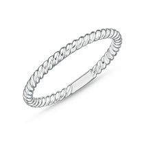 Load image into Gallery viewer, Memoire 18ct White Gold Twisted Stack Ring