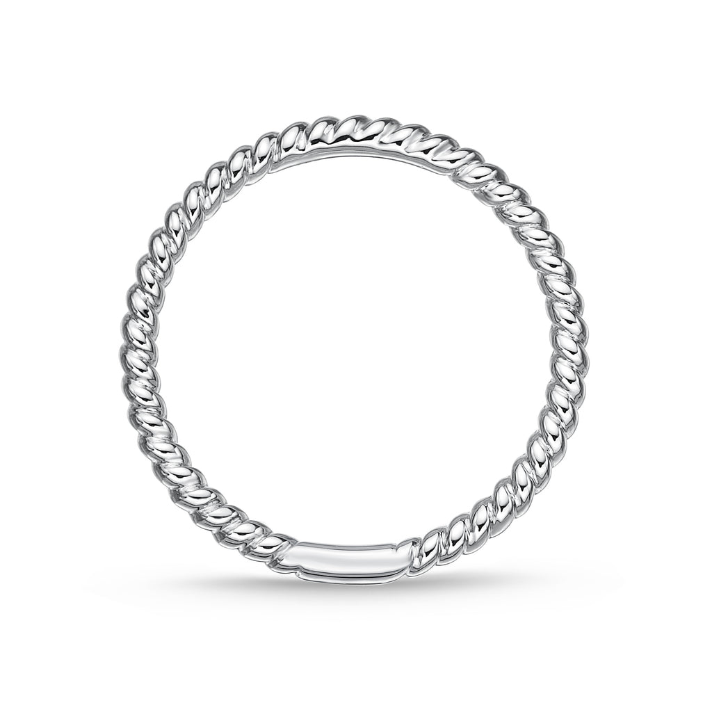 Memoire 18ct White Gold Twisted Stack Ring