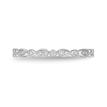 Load image into Gallery viewer, Memoire 18ct White Gold Vintage Round &amp; Illusion Pear Stack Ring with 19 Diamonds