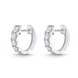Memoire 18ct White Gold 0.90 Carat Diamond Graduated Huggies 14x14mm