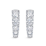 Memoire 18ct White Gold 0.90 Carat Diamond Graduated Huggies 14x14mm