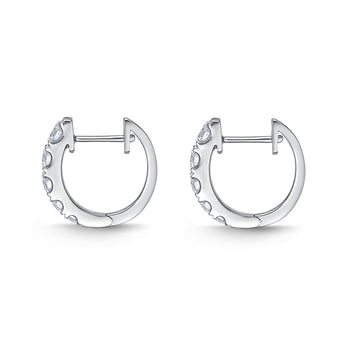 Memoire 18ct White Gold 0.90 Carat Diamond Graduated Huggies 14x14mm