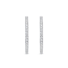 Load image into Gallery viewer, Memoire 18ct White Gold 1/2 Carat Diamond Classic Oval Diamond Hoop Earrings 20x18mm