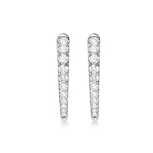 Load image into Gallery viewer, Memoire 18ct White Gold 0.30 Carat Diamond Imperial Hoop Earrings 16X14mm