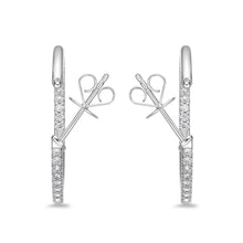 Load image into Gallery viewer, Memoire 18ct White Gold 3/4 Carat Diamond Odessa Hoop Earrings 24x24mm