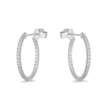 Load image into Gallery viewer, Memoire 18ct White Gold 1 Carat Diamond Odessa Hoop Earrings 24x24mm