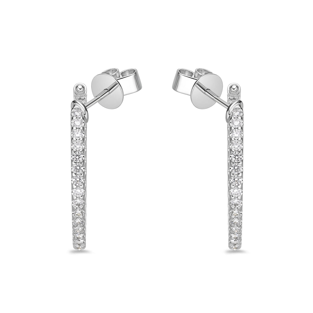 Memoire 18ct White Gold 1 Carat Diamond Odessa Hoop Earrings 24x24mm
