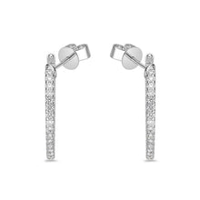Load image into Gallery viewer, Memoire 18ct White Gold 1 Carat Diamond Odessa Hoop Earrings 24x24mm