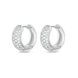 Memoire 18ct White Gold 0.80 Carat Diamond Pave Huggies 13x13mm