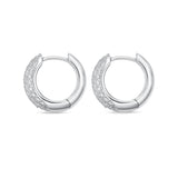 Memoire 18ct White Gold 0.80 Carat Diamond Pave Huggies 13x13mm