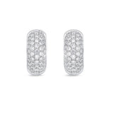 Memoire 18ct White Gold 0.80 Carat Diamond Pave Huggies 13x13mm