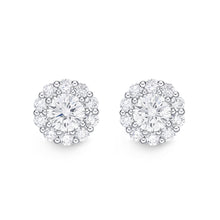 Load image into Gallery viewer, Memoire 18ct White Gold 1/2 Carat Diamond Blossom Style Fashion Studs
