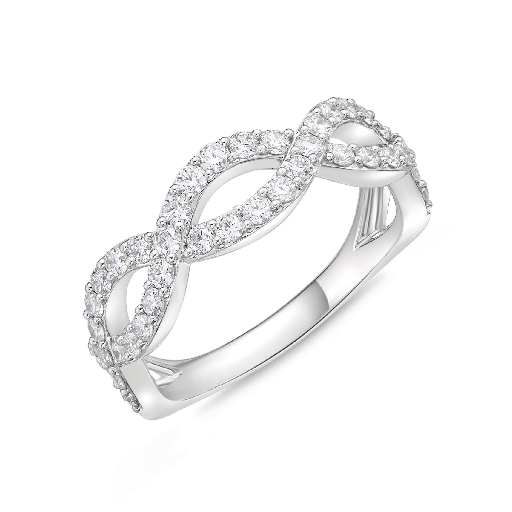 Infinity Diamond Engagement Ring with Hidden Diamond - Princess Jewelry
