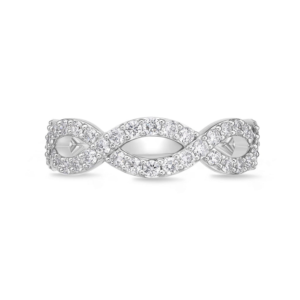 Memoire 18ct White Gold 0.70 Carat Diamond Infinity Ring