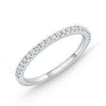 Load image into Gallery viewer, Memoire 18ct White Gold 1/5 Carat Diamond Eternity Band with a 1/2 band of Diamonds