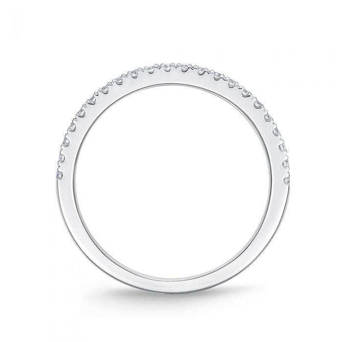 Memoire 18ct White Gold 1/5 Carat Diamond Eternity Band with a 1/2 band of Diamonds