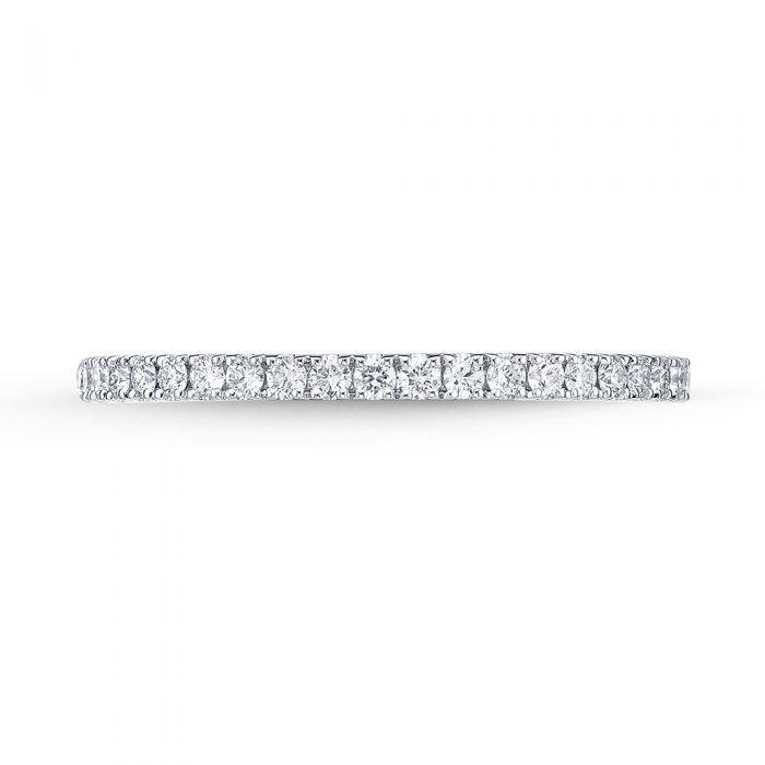 Memoire 18ct White Gold 1/5 Carat Diamond Eternity Band with a 1/2 band of Diamonds
