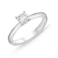Load image into Gallery viewer, Memoire 18ct White Gold 0.15 Carat Diamond Bouquet Solitaire Ring