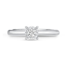 Load image into Gallery viewer, Memoire 18ct White Gold 1/5 Carat Diamond Bouquet Solitaire Ring