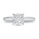 Memoire 18ct White Gold 0.30 Carat Diamond Bouquet Solitaire Ring