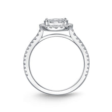Load image into Gallery viewer, Memoire 18ct White Gold 0.90 Carat Diamond Bouquet Halo Solitaire Ring