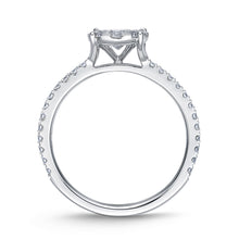 Load image into Gallery viewer, Memoire 18ct White Gold 0.45 Carat Diamond Bouquet Halo Solitaire Ring