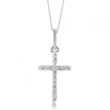 Load image into Gallery viewer, Luminesce Lab Grown Diamond Cross Silver Pendant on 45cm Chain