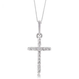 Luminesce Lab Grown Diamond Cross Silver Pendant on 45cm Chain