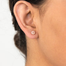 Load image into Gallery viewer, Luminesce Lab Grown Pink and White diamond studs set in 9ct Rose Gold