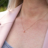 Luminesce Lab Grown Pink Solitaire Diamond Pendant with Chain Included 9ct Rose Gold