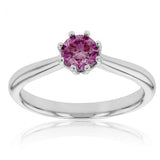 Luminesce Lab Grown Diamond 1/2 Carat Pink/Purple 8Claw Solitaire 18W Size M