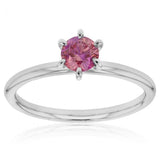 Luminesce Lab Grown Diamond 43PT Pink/Purple 6Claw Solitaire 18W Size L1/2