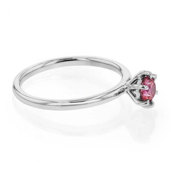 Luminesce Lab Grown Diamond 43PT Pink/Purple 6Claw Solitaire 18W Size L1/2