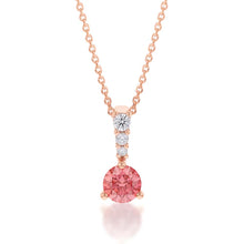 Load image into Gallery viewer, Luminesce Lab Grown Pendant with Pink and White Diamonds in Rose Gold With Chain