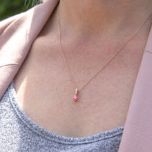 Load image into Gallery viewer, Luminesce Lab Grown Pendant with Pink and White Diamonds in Rose Gold With Chain