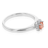 Luminesce Lab Grown 18ct White Gold 0.40 Carat Diamond Ring With Pink Centre Diamond