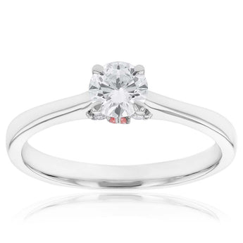 Luminesce Lab Grown 18ct White Gold 1/2 Carat Diamond Solitaire Engagment Ring