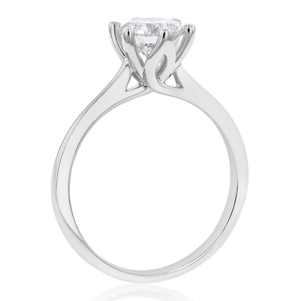 Luminesce Lab Grown 1 Carat Solitaire Engagement Ring in 14ct White Gold