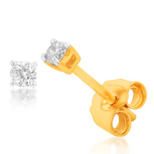 Load image into Gallery viewer, Luminesce Lab Grown 9ct Yellow Gold Diamond Solitiaire Classic 10Pt Stud Earring