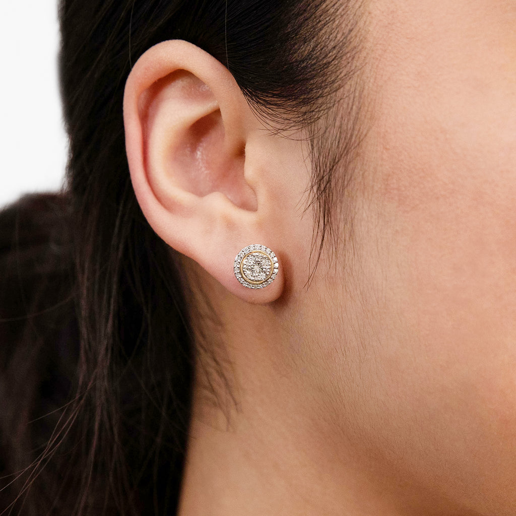 Luminesce Lab Grown Diamond 1/5 Carat Stud Earrings in 9ct Yellow Gold