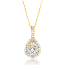 Load image into Gallery viewer, Luminesce Lab Grown Diamond 1/5 Carat Pear Pendant with Chain in 9ct Yellow Gold