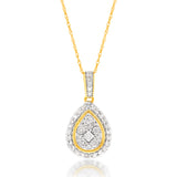 Luminesce Lab Grown Diamond 1/5 Carat Pear Pendant on 45cm Chain in 9ct Yellow Gold