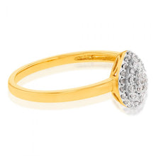 Load image into Gallery viewer, Luminesce Laboratory Grown Pear 1/6 Carat Diamond Ring in 9ct Yellow Gold