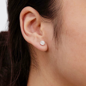 Luminesce Lab Grown 2 Diamonds Stud Earrings in Sterling Silver