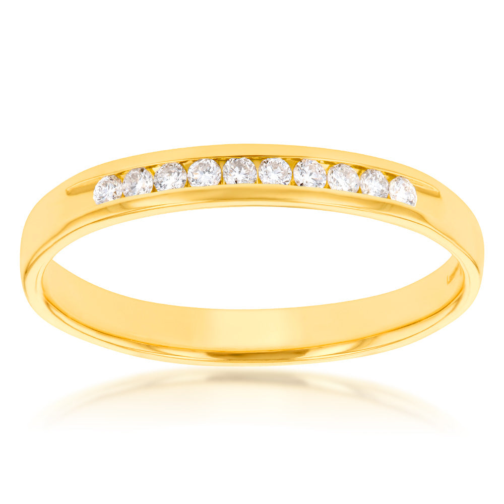 Luminesce Lab Grown Diamond 10-14pt Eternity Ring in 9ct Yellow Gold
